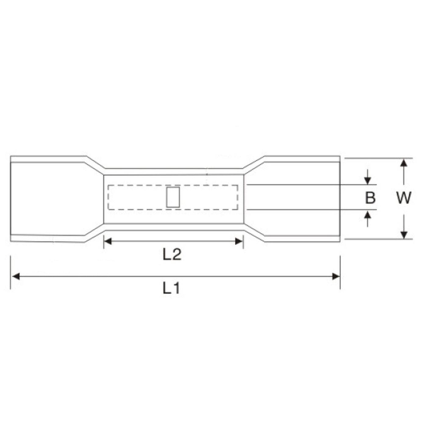 25x Schrumpf Stoßverbinder mit Schrumpfschlauch vollisoliert 1,5-2,5mm² Blau Quetschverbinder Messing verzinnt