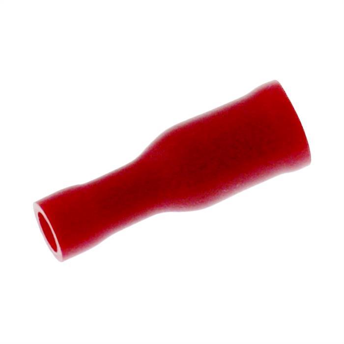 25x Round plug-in sleeve fully insulated 0,5-1,5mm² Pin diameter 4mm Red for round plugs Brass tinned