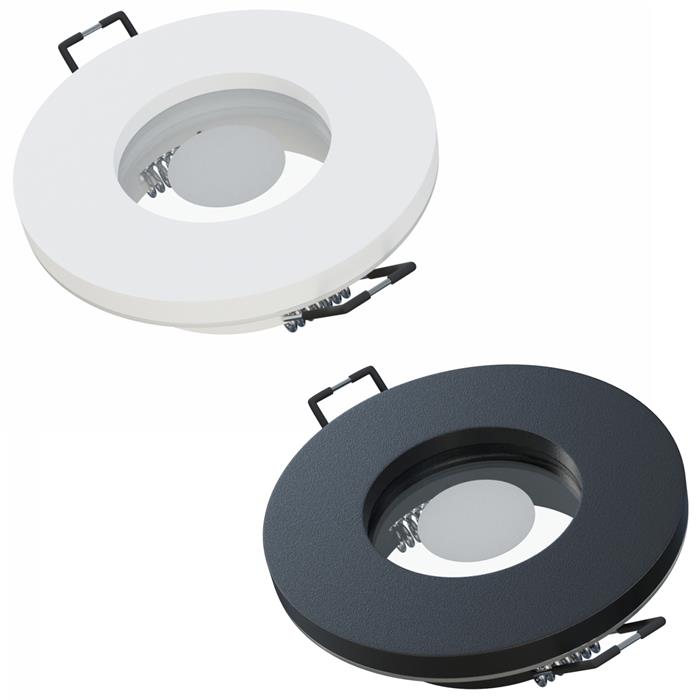 LED Installation frame Bathroom Damp room Round IP44 84x27mm White Aluminium Swivelling Spot GU10 MR16