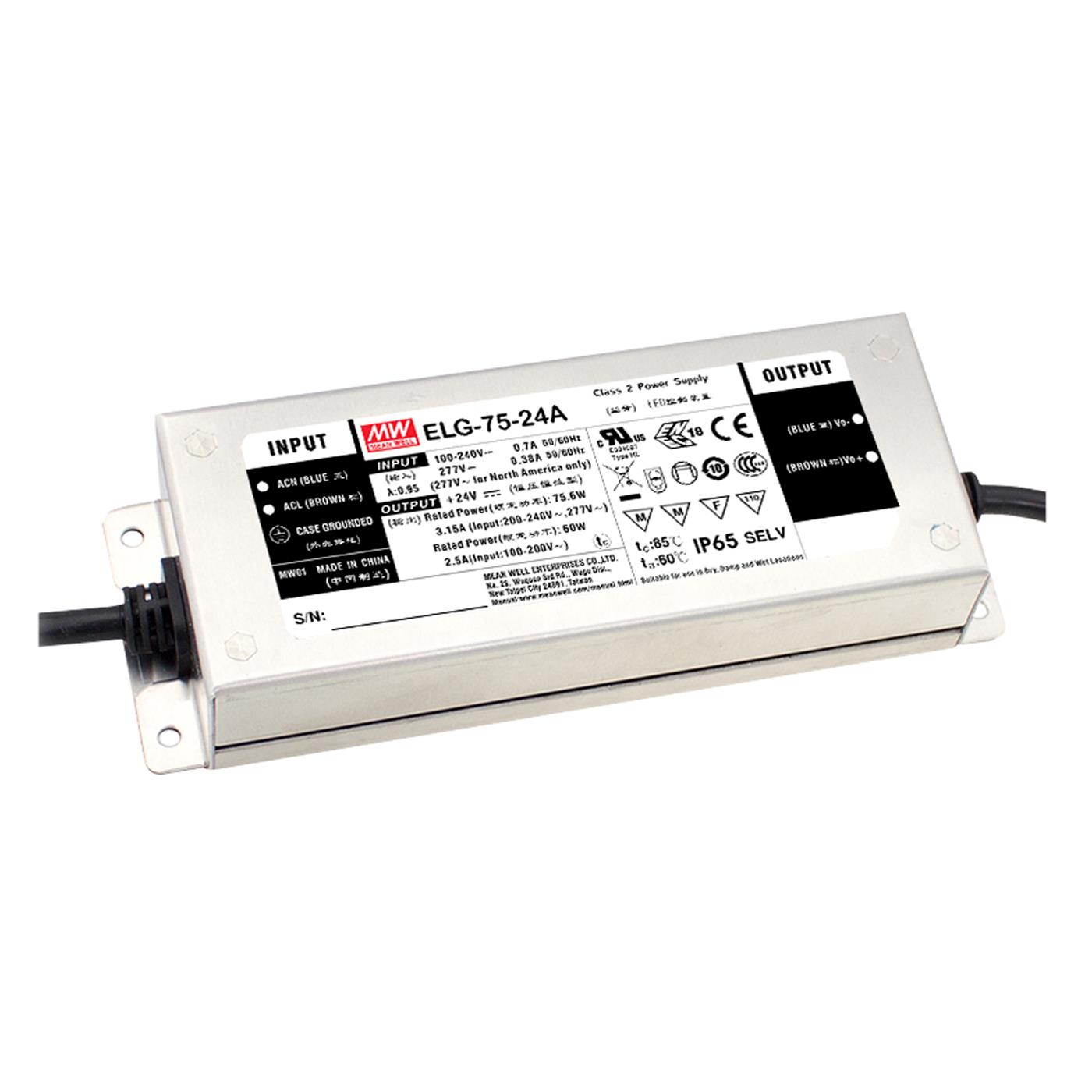 ELG-75-24A-3Y 75,6W 24V 3,15A LED Netzteil Trafo Treiber IP65 Dimmbar Potentiometer PWM