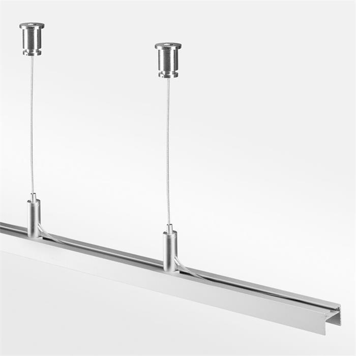 2x Seilabhängung Z03 für diverse LED Profile Stahl Silber
