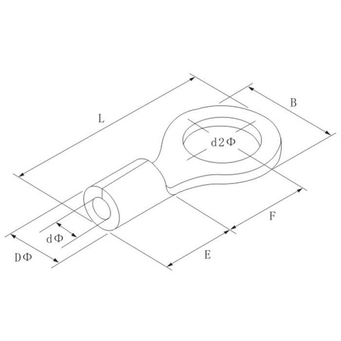 25x Ringkabelschuh blank 0,5-1,5mm² Lochdurchmesser M8 Ringzunge Kupfer verzinnt