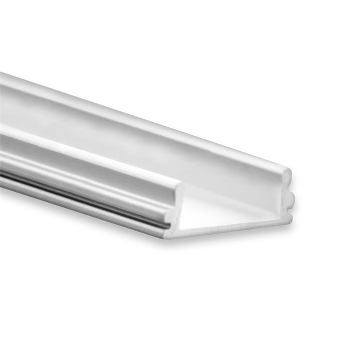1m LED Profil PO15 Silber 16,8x5,2mm Aluminium Aufbauprofil für 12mm LED Streifen