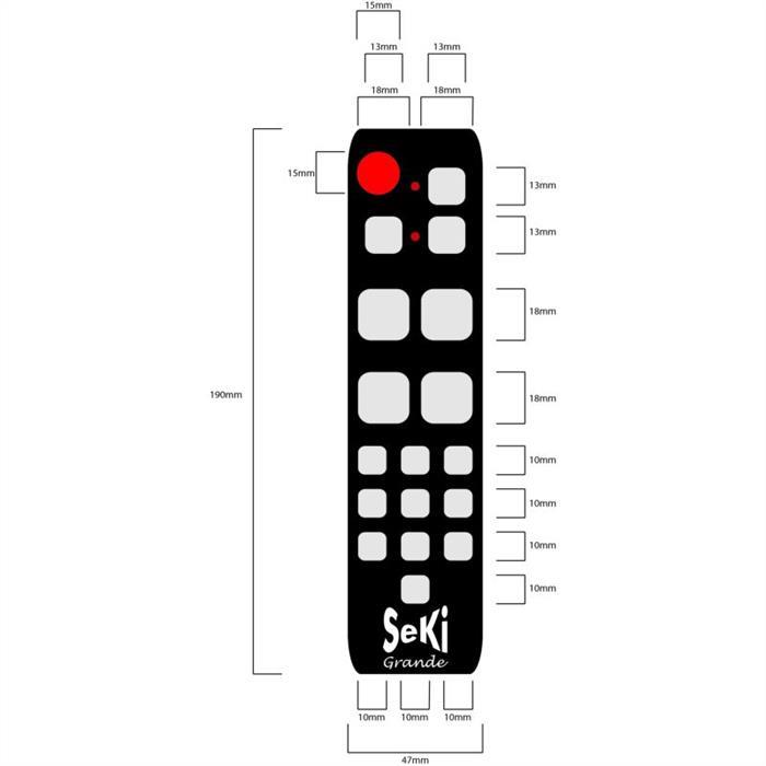 Universal Remote control SeKi Grande Silver-Black Able to learn for seniors + children