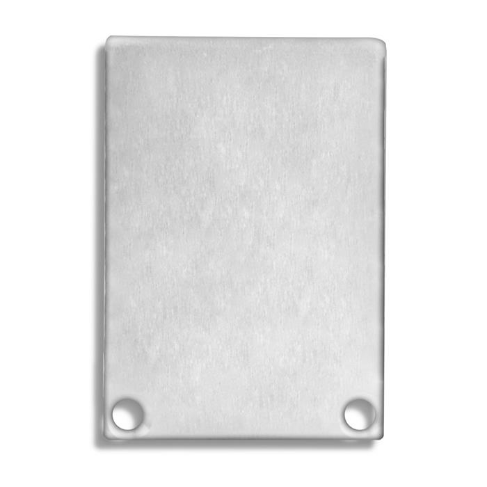 2x Endkappe E48 Aluminium für Profil PN6 mit Abdeckung C11 Silber