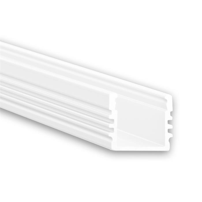 1m LED Profil PL2 Weiß 16,8x13mm Aluminium Aufbauprofil für 12mm LED Streifen