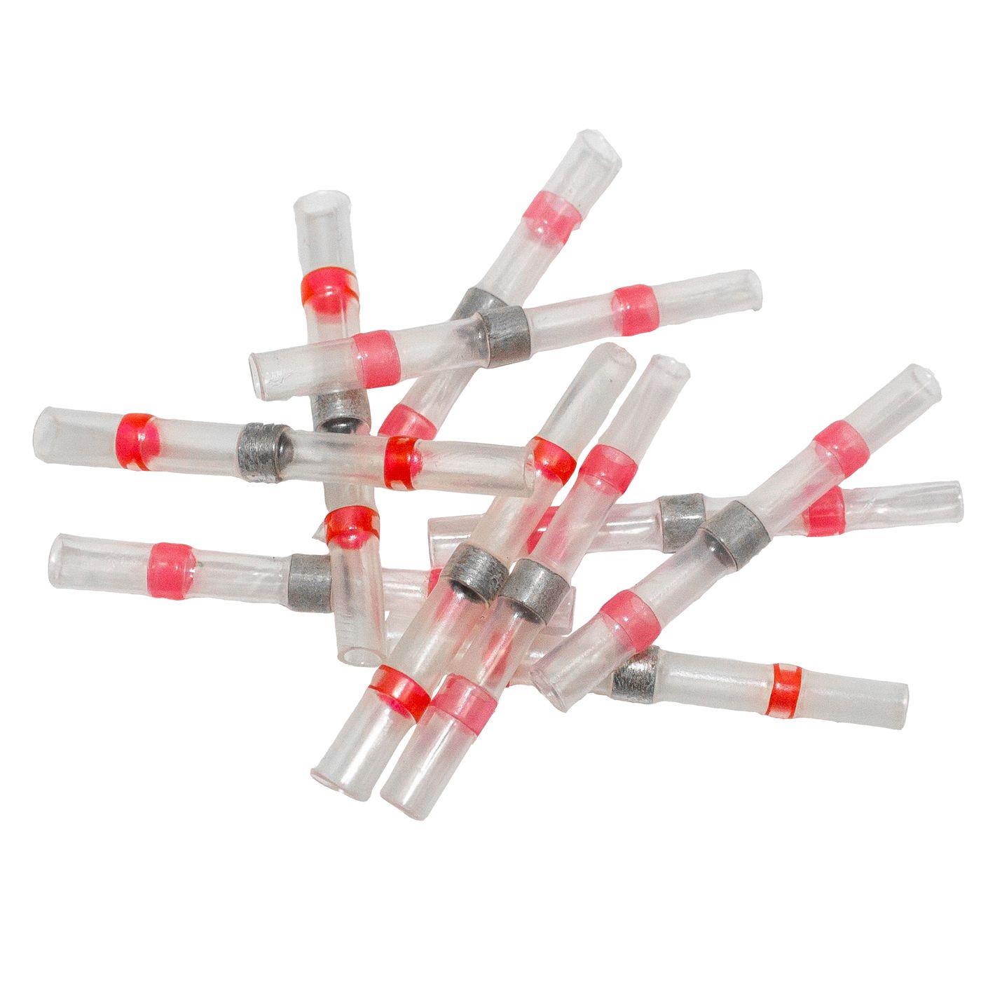 10x Shrink solder connector  with heat shrink tubing 0,5-1,5mm² Red HeatShrink Cable connector IP67