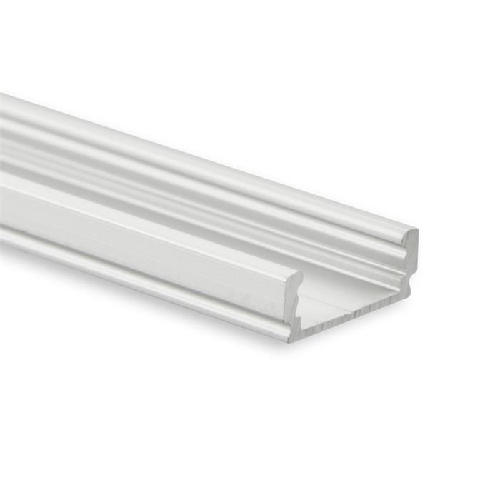 1m LED Profil PL1 Silber 16,8x5,9mm Aluminium Aufbauprofil für 12mm LED Streifen
