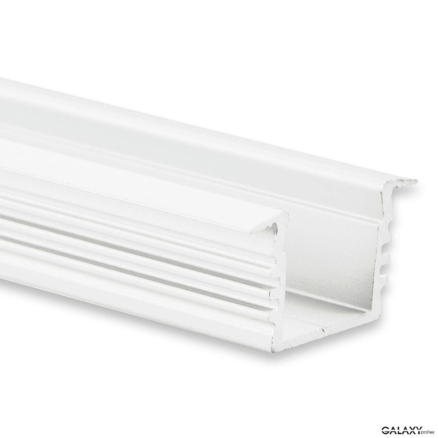 1m LED Profil PL3 Weiß 23,1x13mm Aluminium Einbauprofil für 12mm LED Streifen