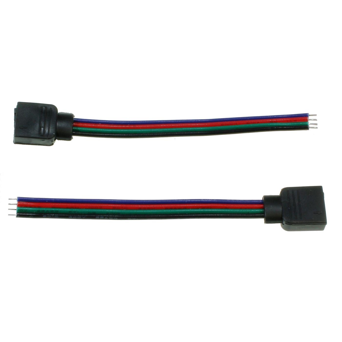 10cm RGB LED Steckverbinder mit Kabel Schnellverbinder 4 Pin Buchse -> offene Kabelenden