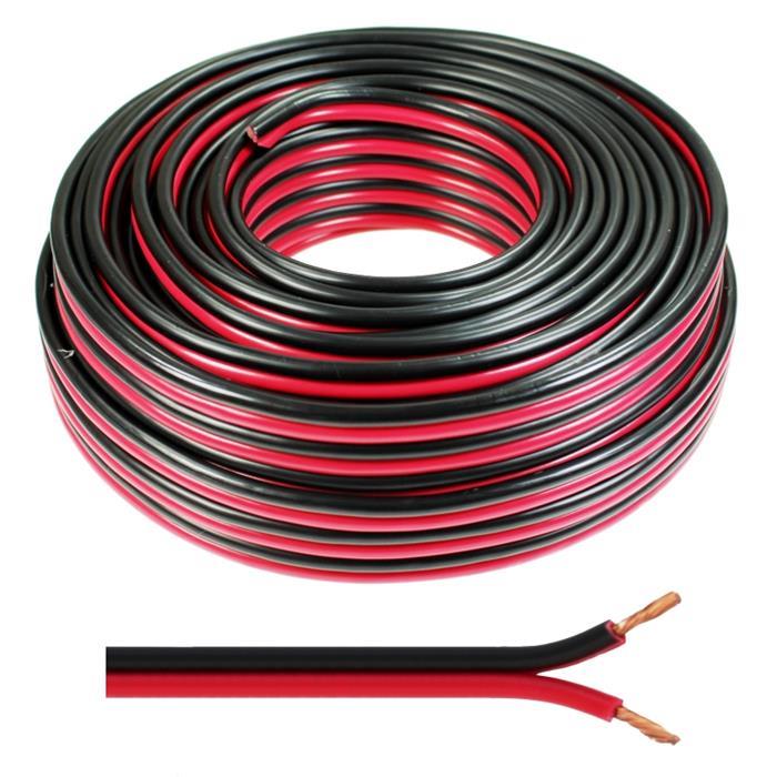 50m Speaker cables 2x 4mm² Red Black Audio cable Box housing cable