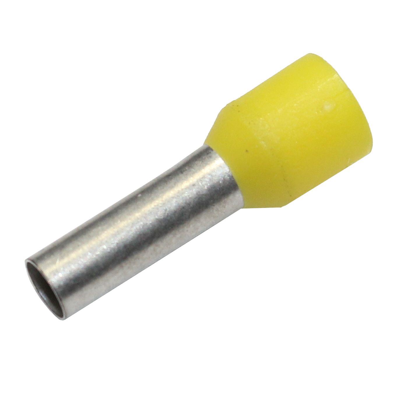 100x Wire end ferrule isolated 6mm² Yellow Copper tinned 3,5x12mm Sleeve
