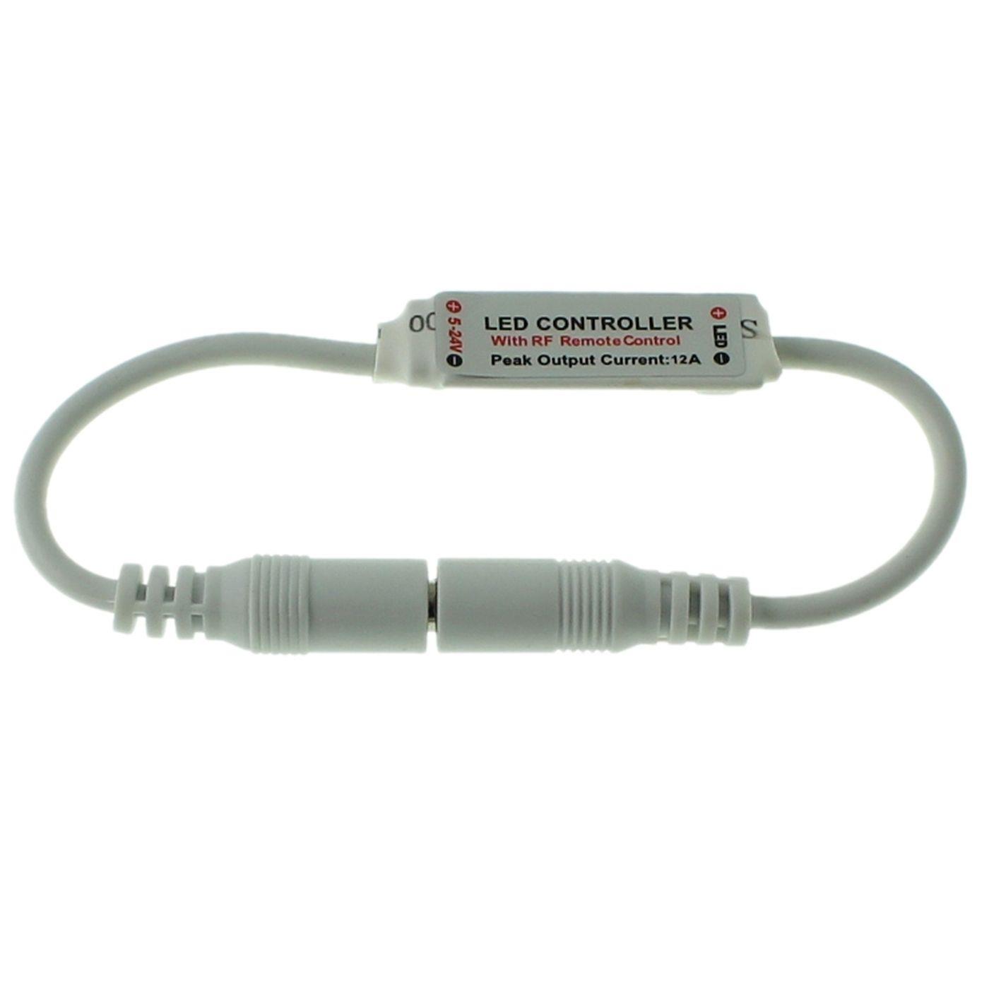 Mini LED RF Controller 10Key Fernbedienung 12...24V 144W für einfarbige LED Streifen 2-Pin Plug + Play