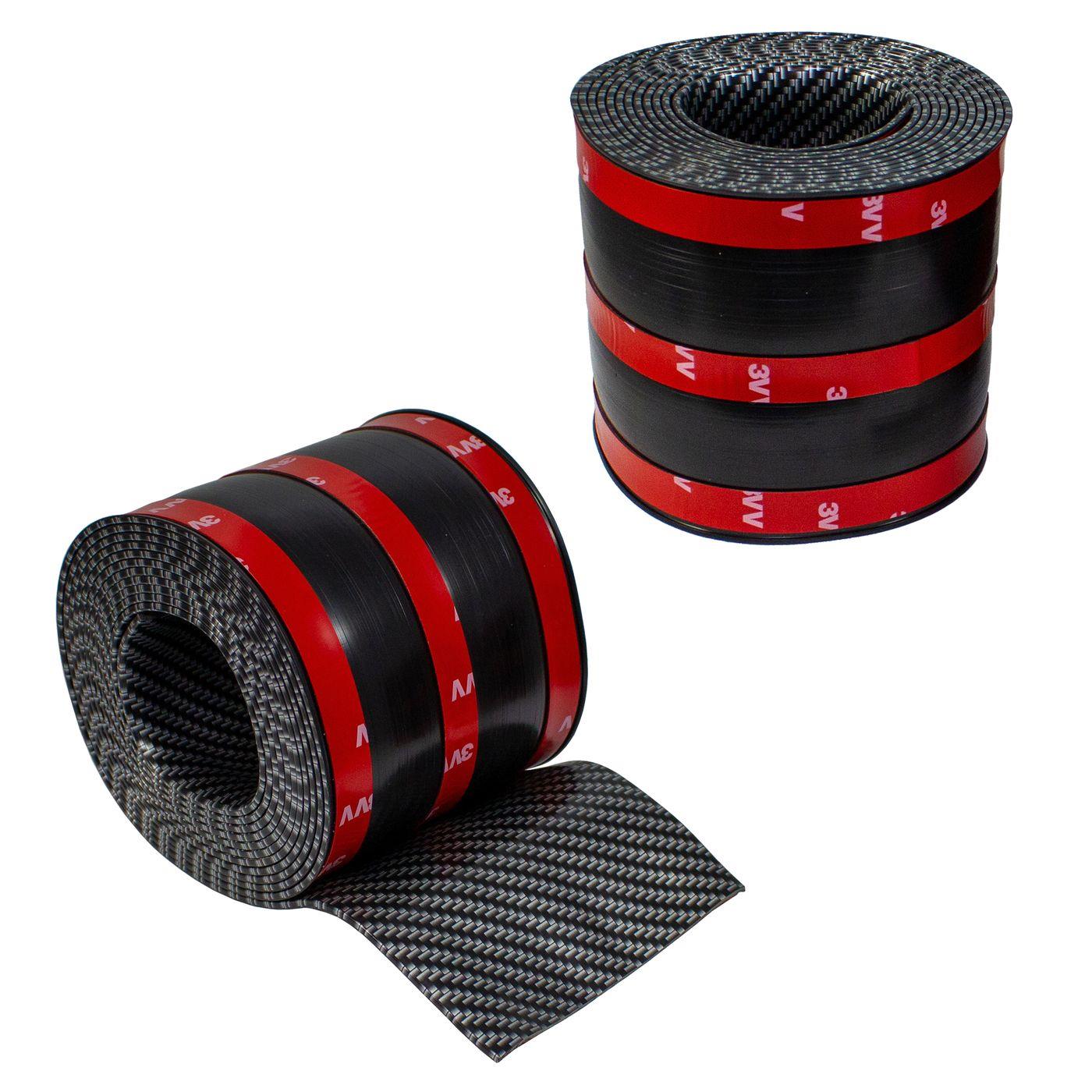 10cm x 3m Car Carbon Protective strip Edge protection Entry bar 3D effect Rubber