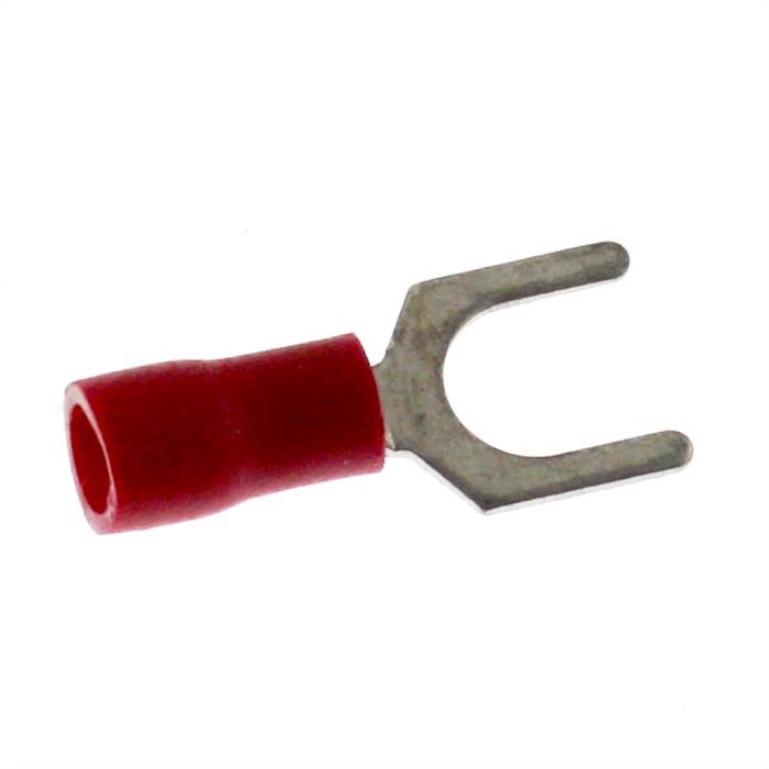 25x Gabelkabelschuh teilisoliert 0,5-1,5mm² Lochdurchmesser M6 Rot Ringzunge Kupfer verzinnt