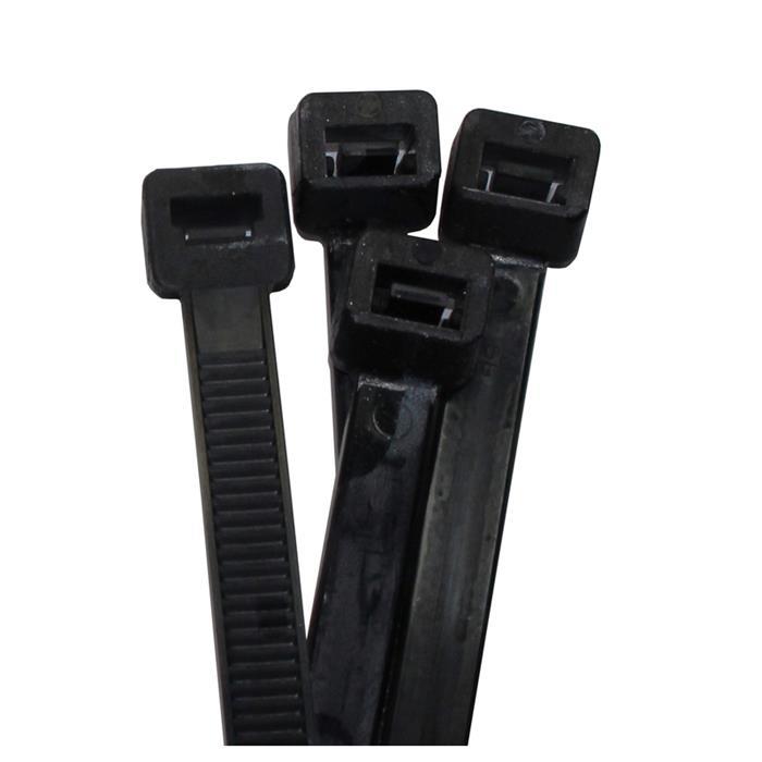 100x Cable tie 550 x 7,6mm Black 55kg PA6.6 Polyamide Industrial quality