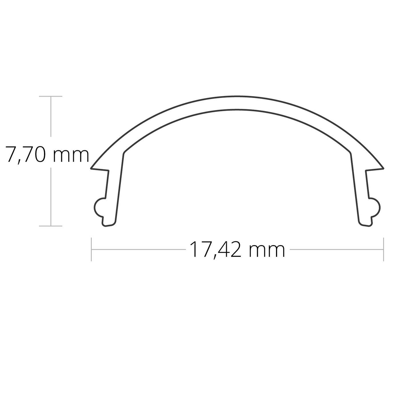 2m Cover C39 for people profile TWIN PL12 17,4x7,7mm Plastic