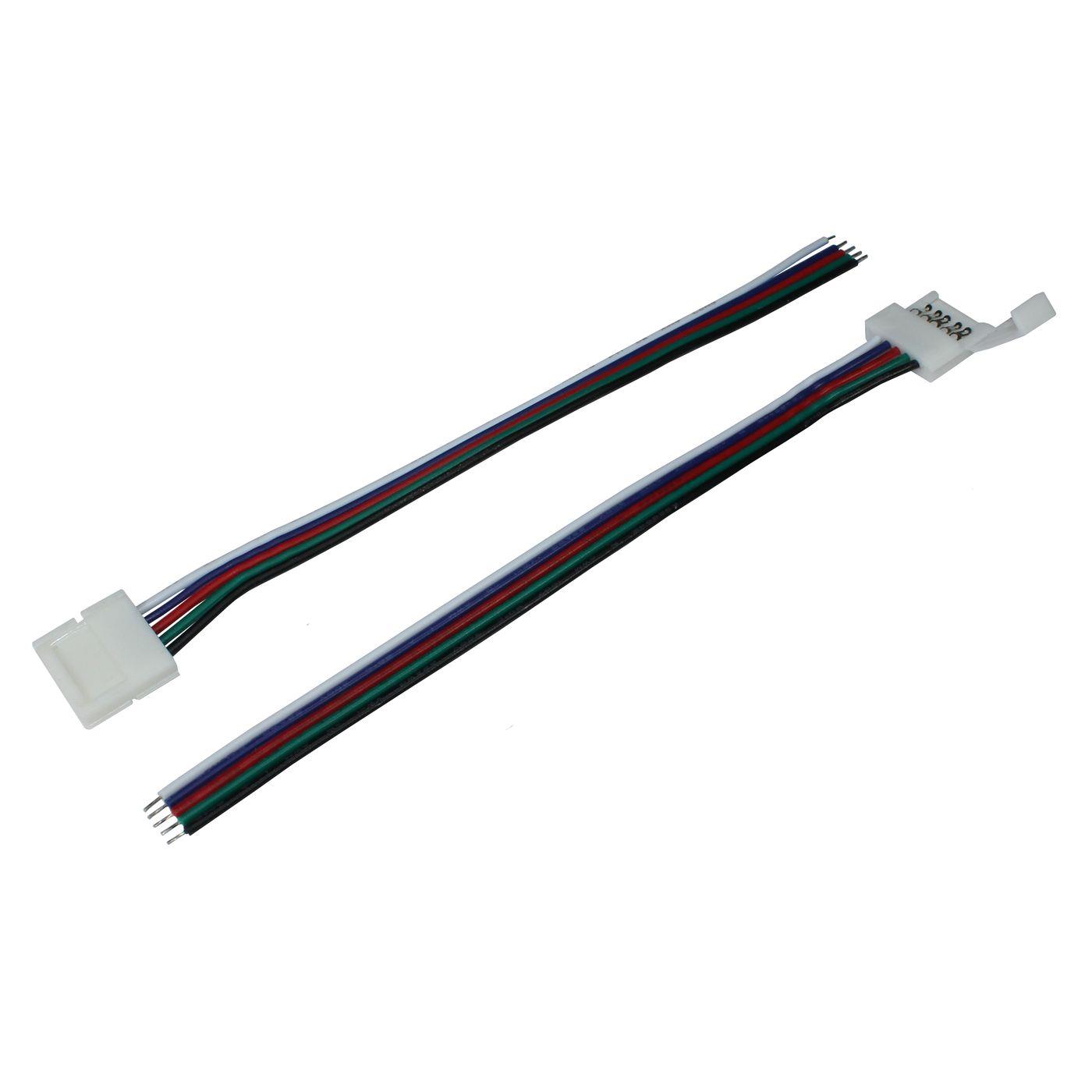 15cm RGBW LED Clip Verbinder mit Kabel für 12mm RGBW LED Streifen 17x5mm
