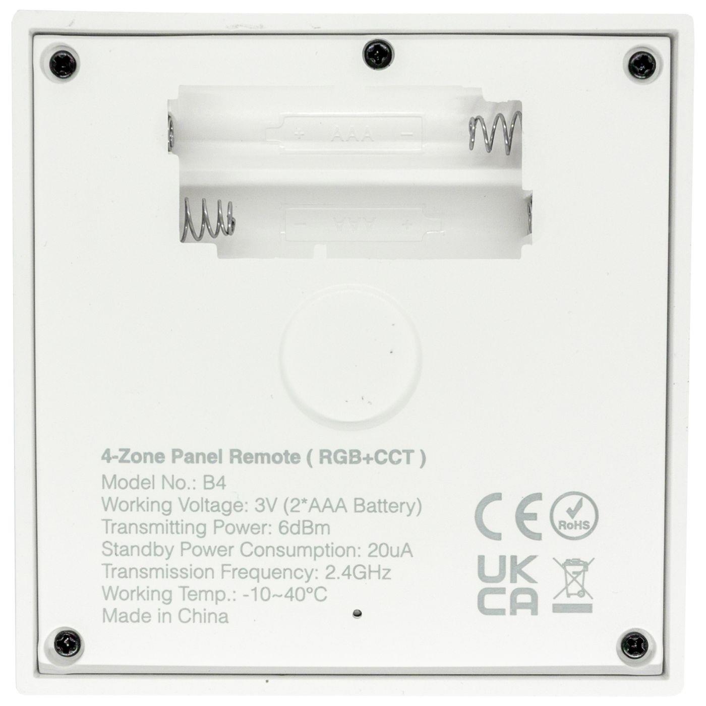 MiLight MiBoxer RGBW CCT LED 4-Zone Wand Touch Panel Controller Batterie für Farbwechsel Streifen 6-Pin