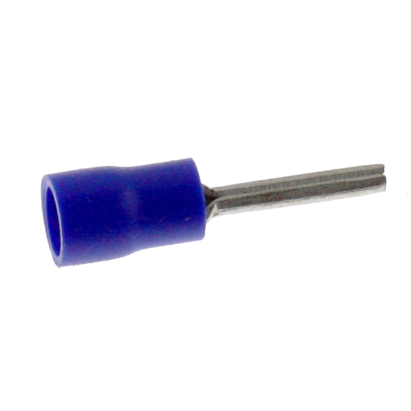25x Stiftgabelschuh teilisoliert 1,5-2,5mm² Blau Ringzunge Kupfer verzinnt 