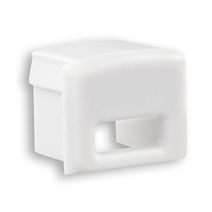 End cap with cable gland E5 Plastic For profile PL2 White