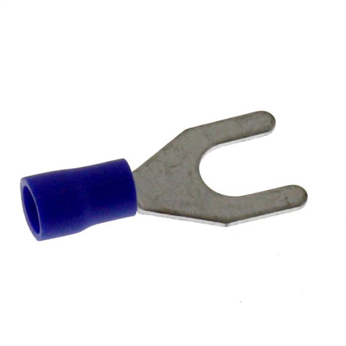 25x Gabelkabelschuh teilisoliert 1,5-2,5mm² Lochdurchmesser M6 Blau Ringzunge Kupfer verzinnt