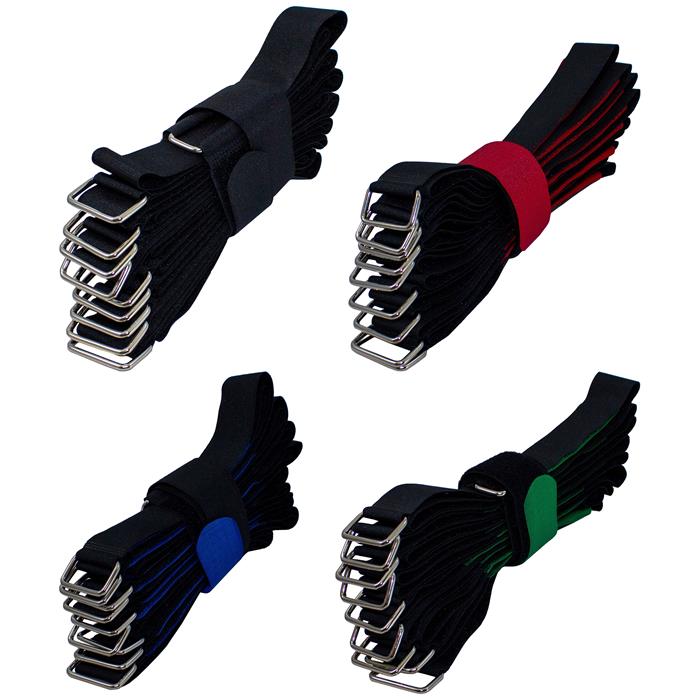 10x Hook + Loop Cable tie 600 x 38mm Black normal Reusable Hook + Loop fastener