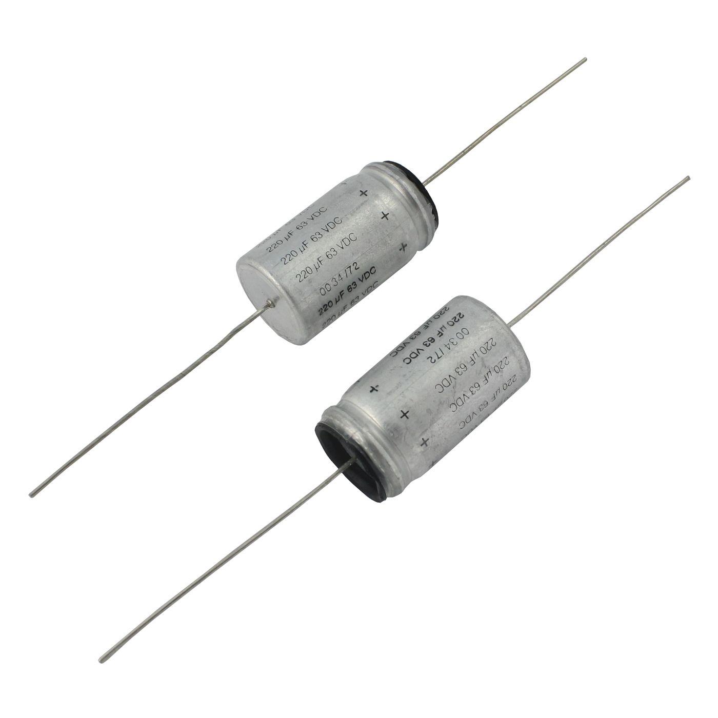 Elko Kondensator Axial 220µF 63V 105°C PEG122MF3220QL1 220uF