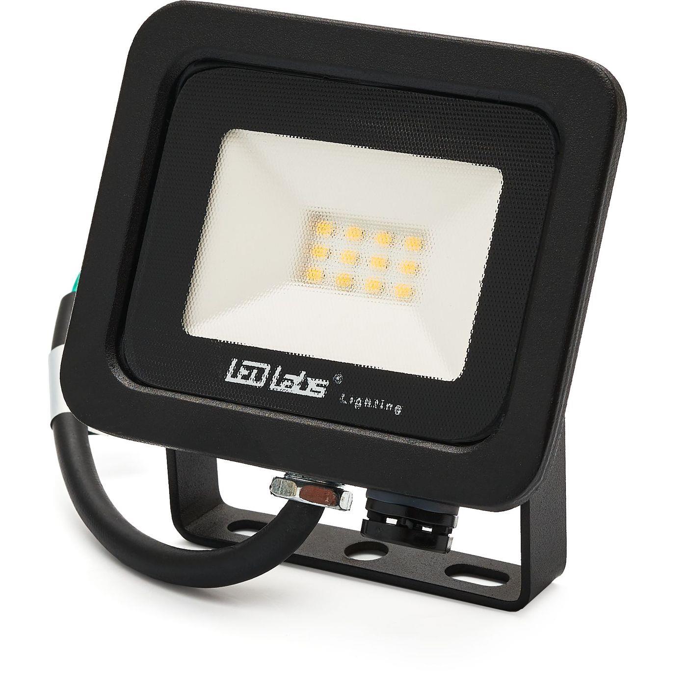 LED Floodlight Spotlight 10W 850lm Neutral White 4000K 103x93x24mm Black -35...+55°C IP65 110° CRI 80+