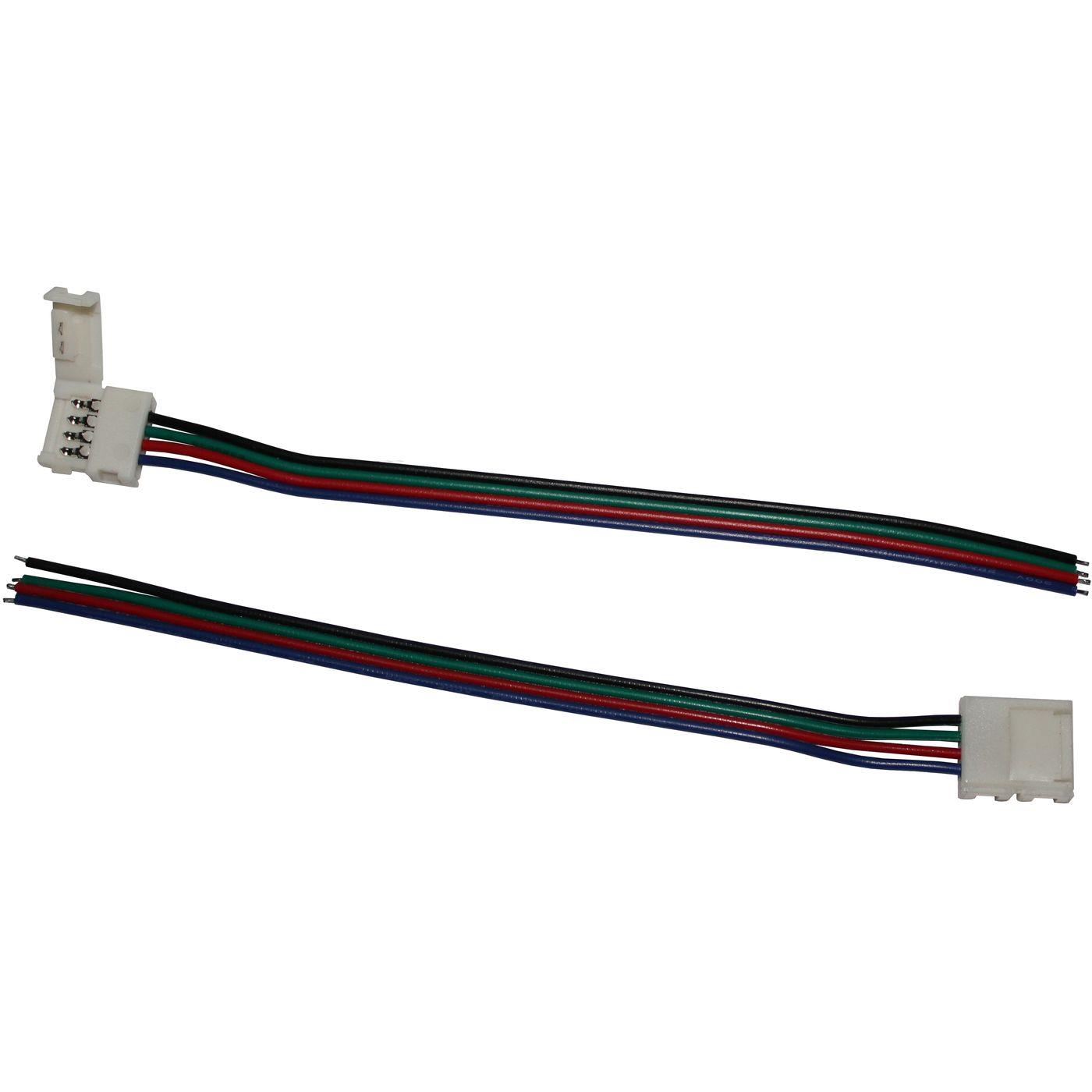 15cm RGB LED Clip Verbinder mit Kabel für 10mm RGB LED Streifen 15x5mm