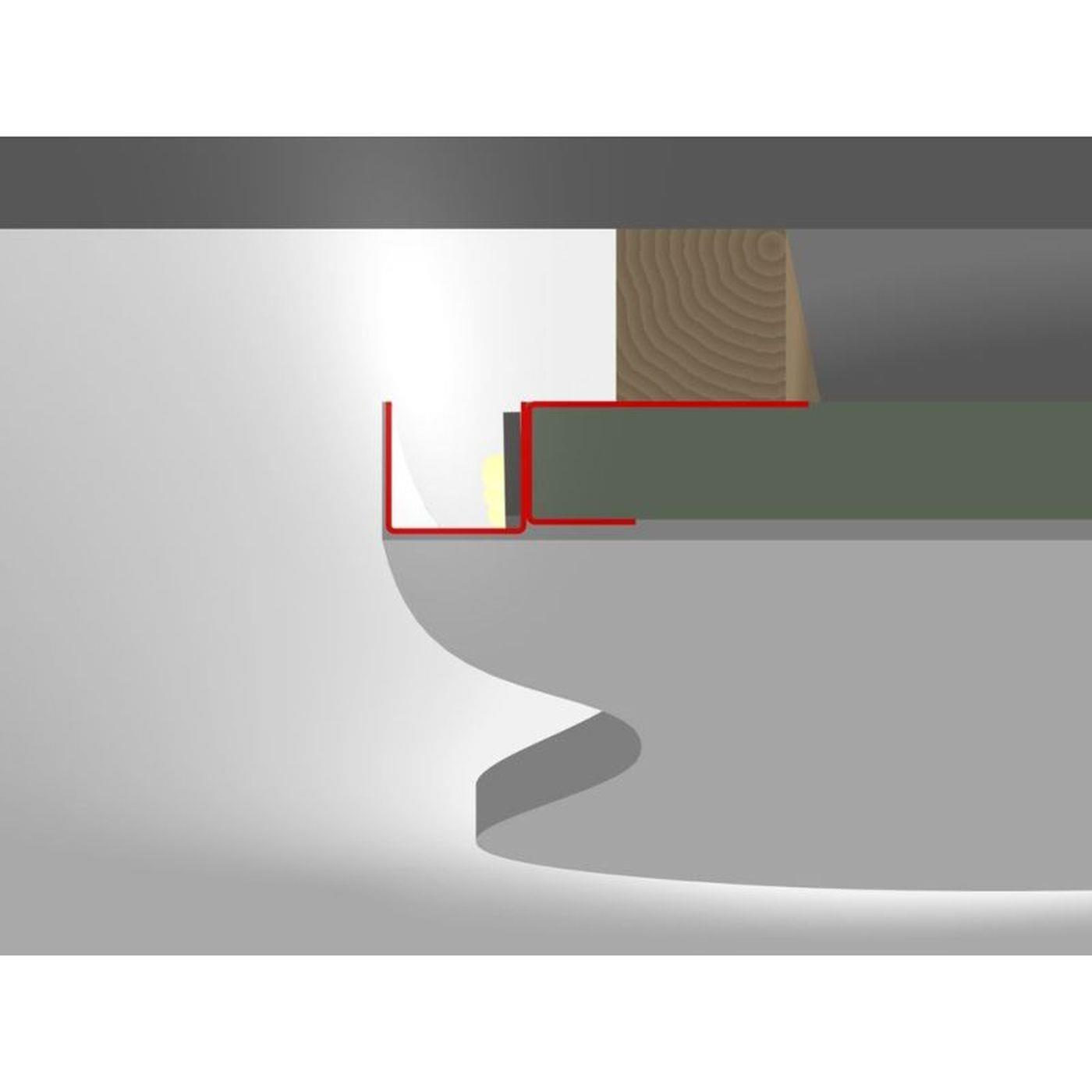 2m LED Trockenbauprofil DSL flex für schwebende Flächen für Gipskartonplatten Stahl Zinkblech