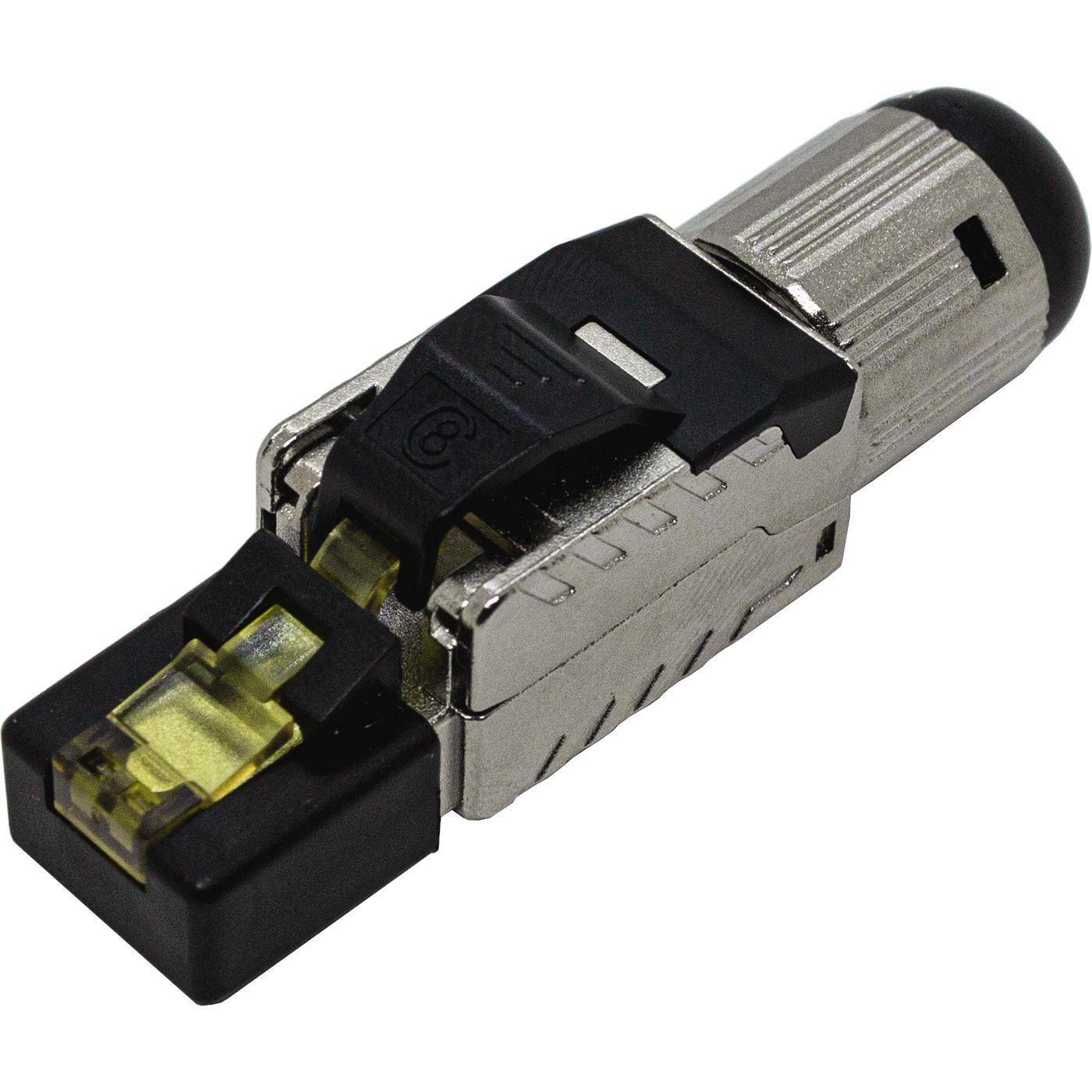 Netzwerkstecker werkzeuglos RJ45 Metall Stecker CAT8.1 LAN vergoldete Kontakte Cat 8 ohne Werkzeug Patchkabel CAT7 CAT6