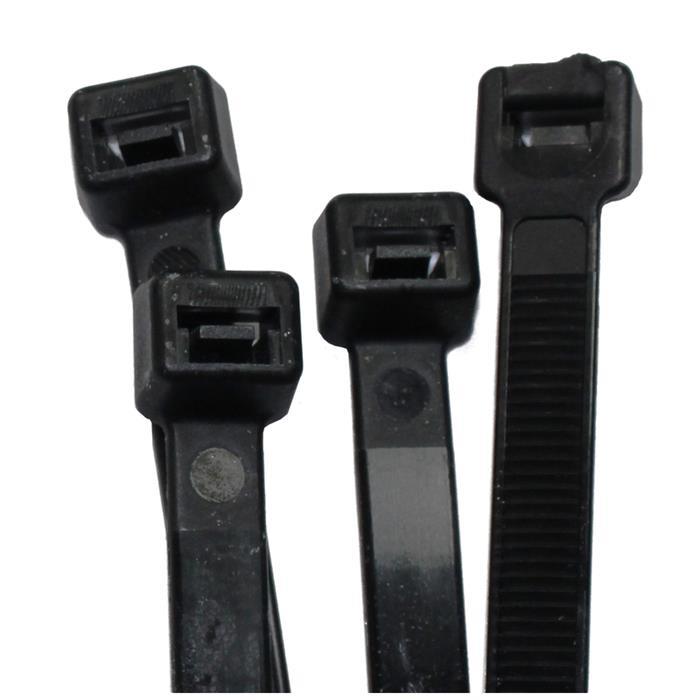 100x Cable tie 700 x 9mm Black 80kg PA6.6 Polyamide Industrial quality