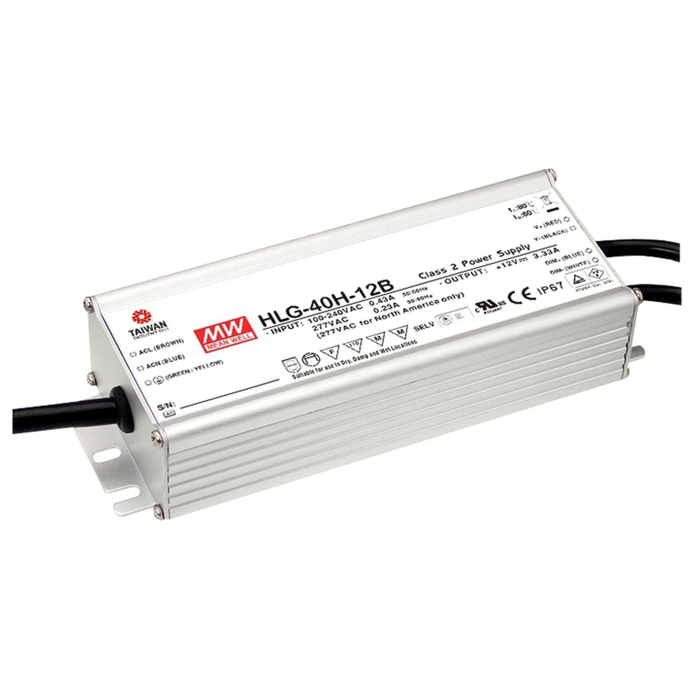 HLG-40H-12B 40W 12V 3,33A LED power supply Transformer Driver IP67 Dimmable 0-10V PWM