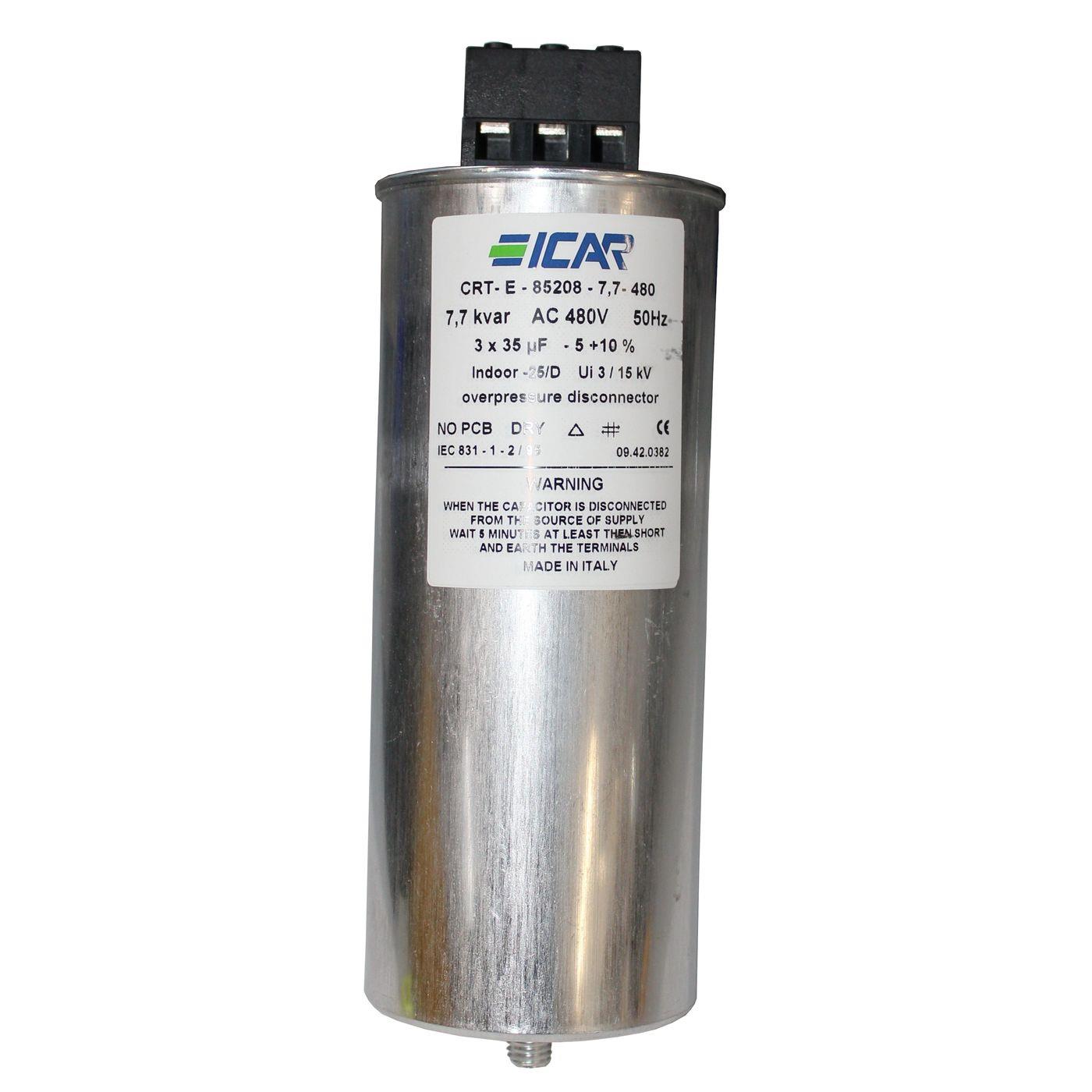 Blindstromkondensator 3 Phasen 3x 35µF 7,7kvar 480V ICAR CRT-E-85208-7