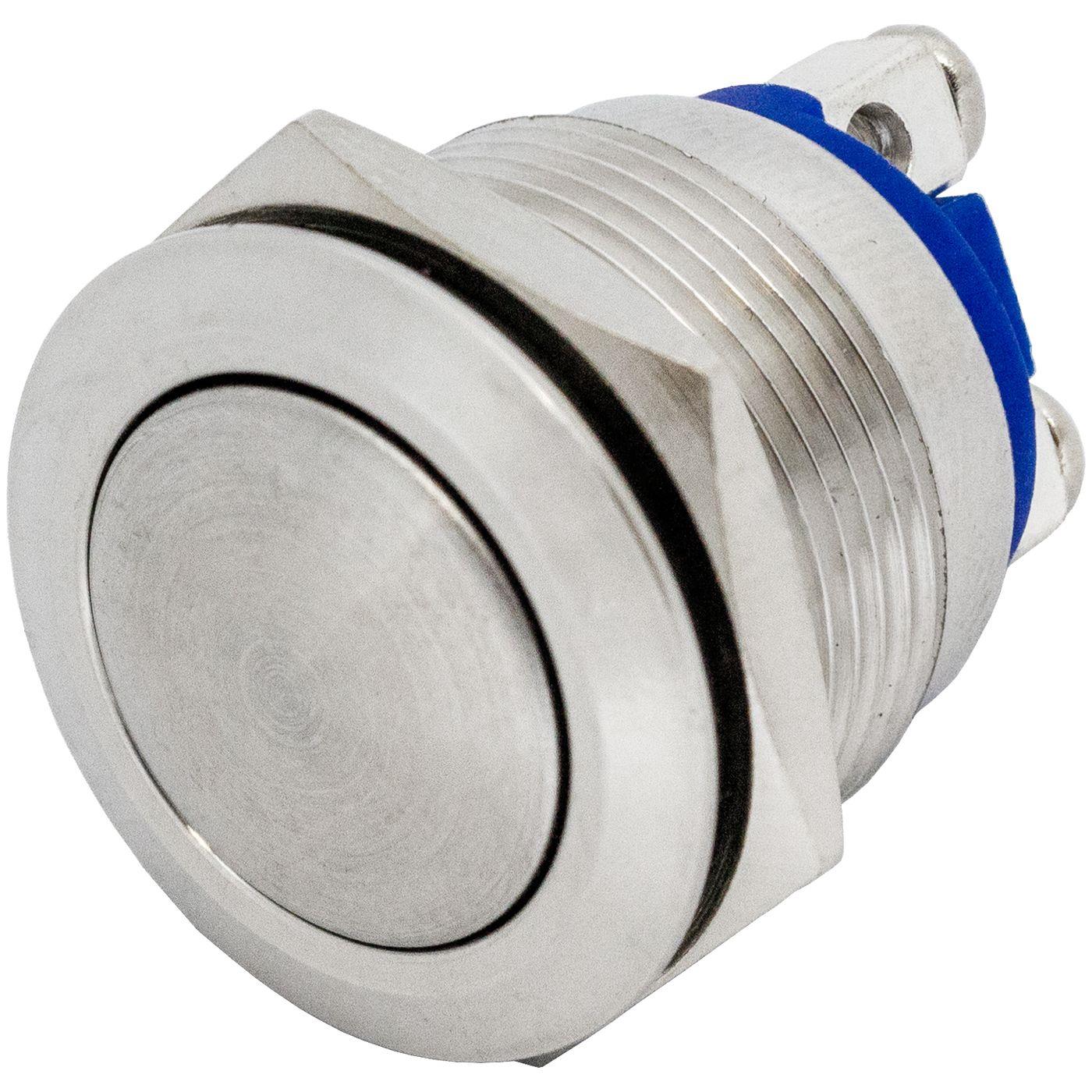 Stainless steel Push button Flat Ø16mm IP65 Screw Connection 250V 3A Vandal-proof