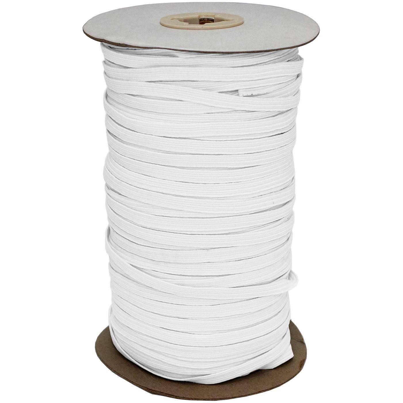 50m x 5mm elastic band White Rubber braid Cooking Festival e.g. for Masks Mouthguard