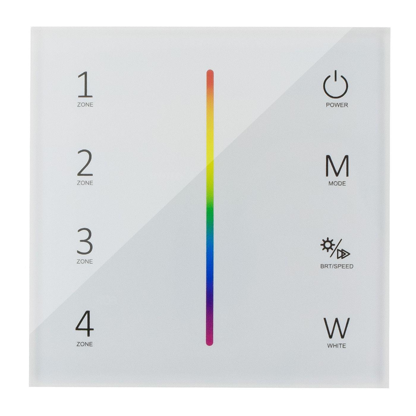Elegance RGB RGBW LED 4-Zone Wand Touch Panel Controller Batterie für Farbwechsel Streifen 4-Pin + 5-Pin