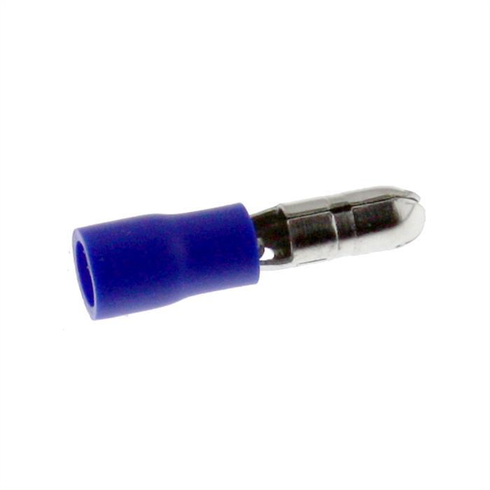 25x Round plug fully insulated 1,5-2,5mm² Pin diameter 4mm Blue Connectors Tin
