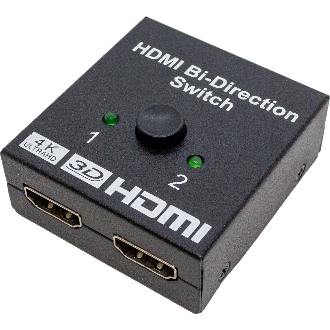 HDMI Umschalter 2x1 bidirektional Verteiler Switch FULL HD vergoldete Kontakte