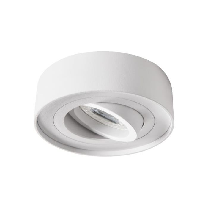 LED Surface mount frame Round 90x65mm White Aluminium Swivelling Spot GU10 MR16