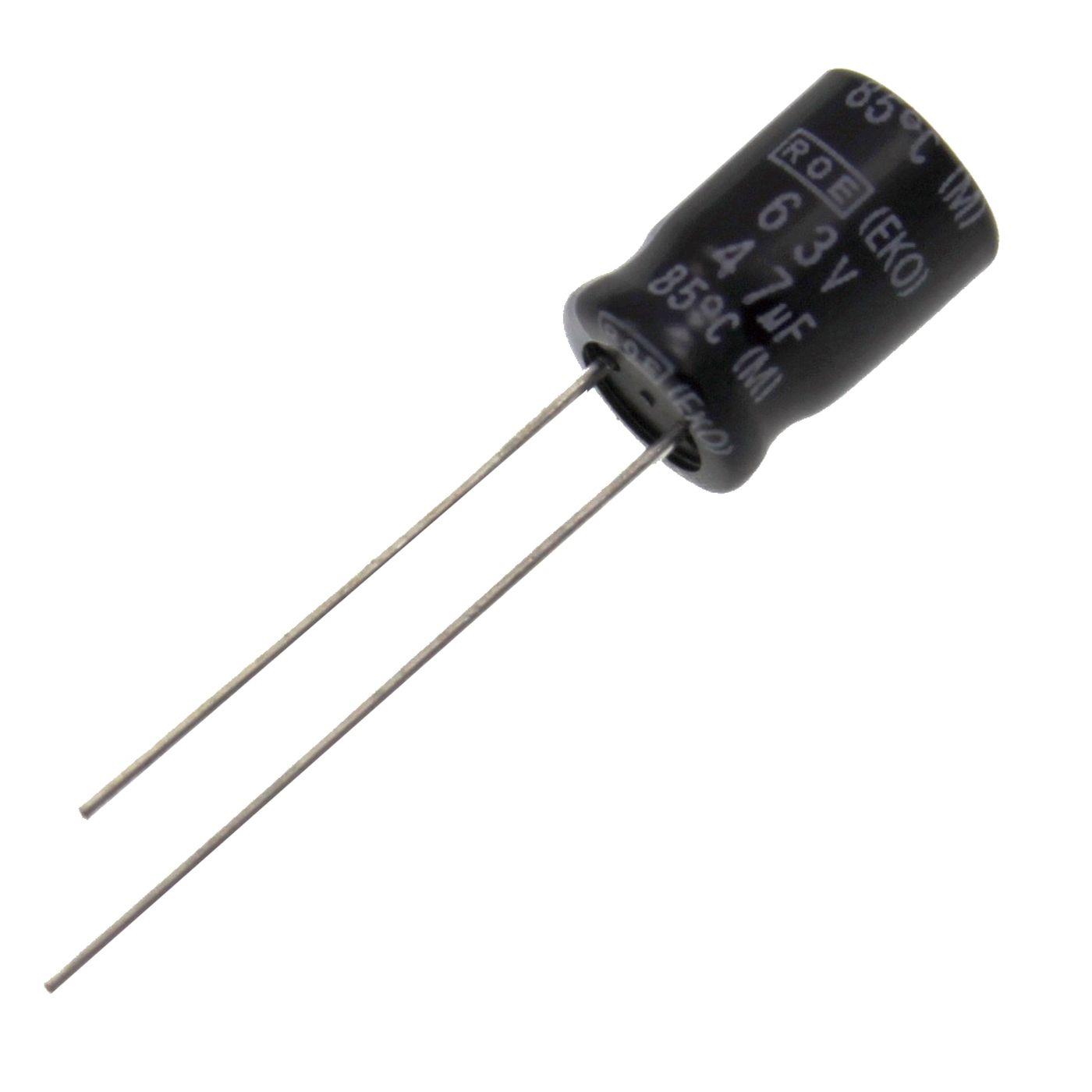 Elko Kondensator Radial 47µF 63V 85°C EKO00PB247J00K d10x12,5mm 47uF