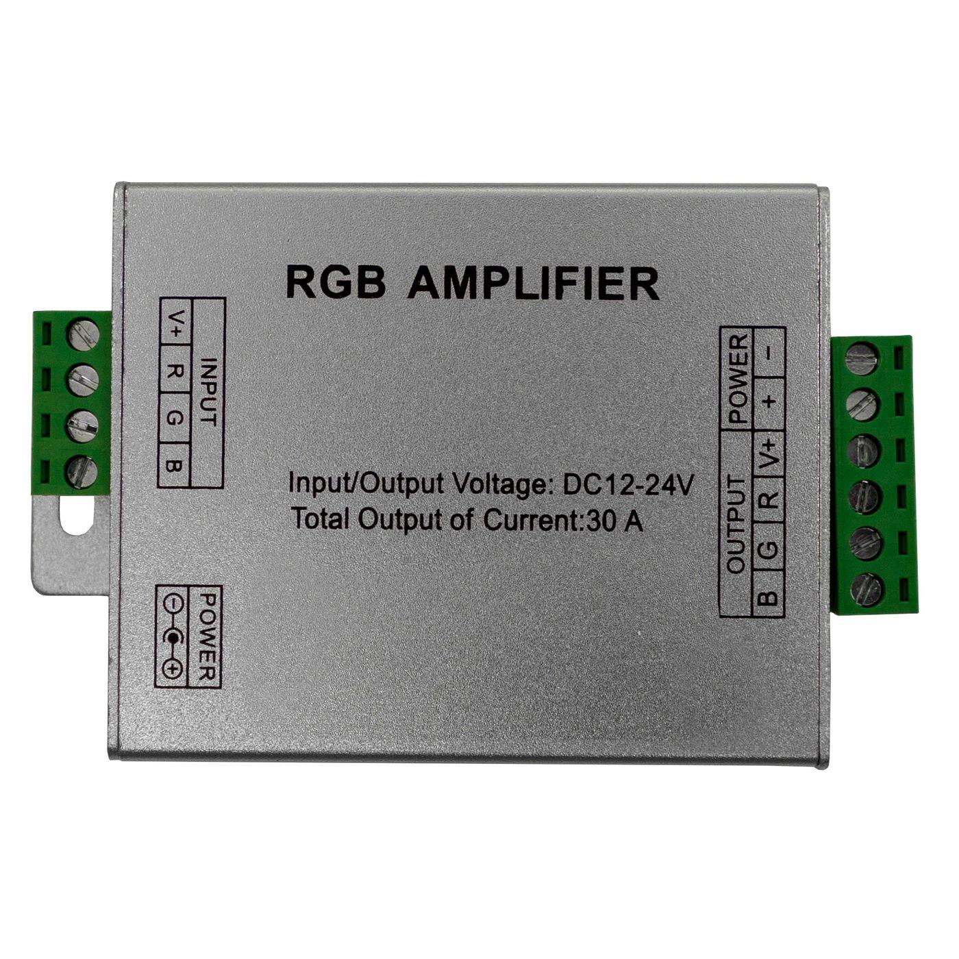 RGB LED Signal amplifier 12...24V 360W for colour changing strips 4-Pin