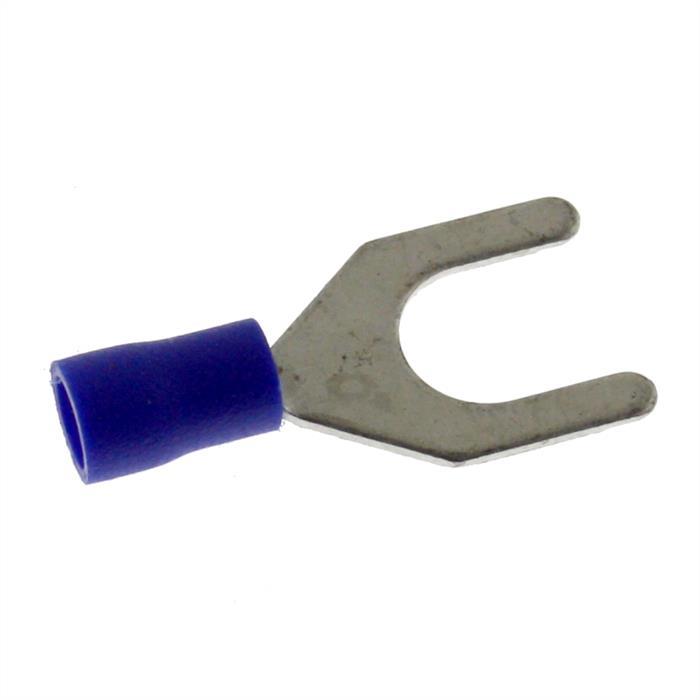 25x Forked cable lug partially insulated 1,5-2,5mm² Hole diameter M8 Blue Ring lug Copper tinned