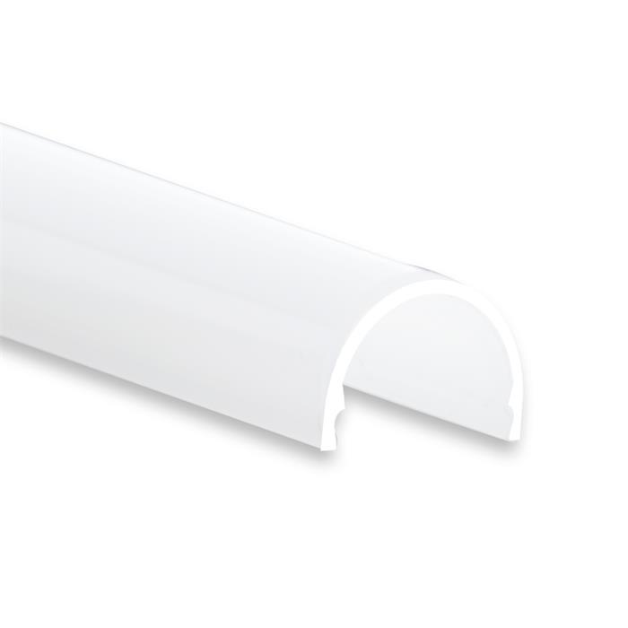 1m Cover C5 For profiles PO15 PL5 PL6 16,8x10,9mm Plastic Opal satin finish