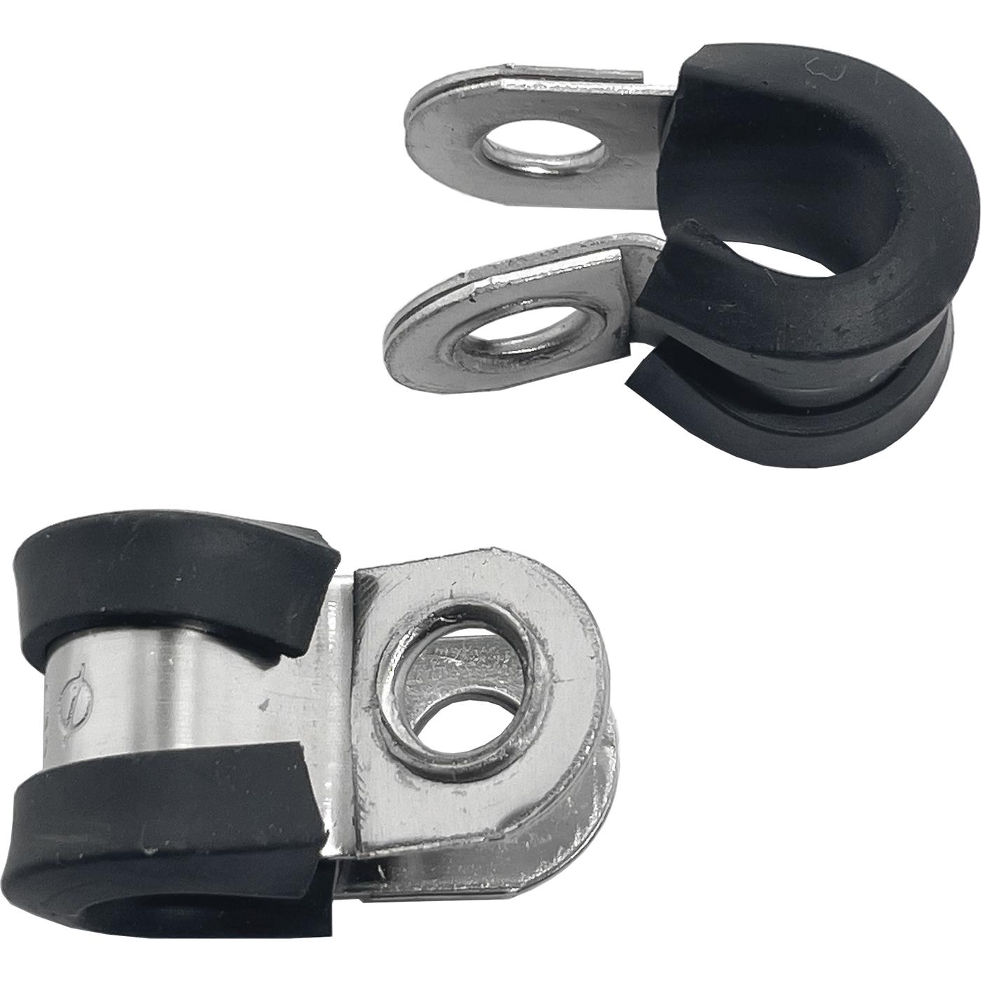 10x P-Clip Cable clamp Stainless steel V2A with Rubber 6mm Pipe clamp Mounting clip