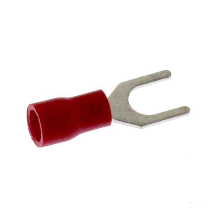 25x Forked cable lug partially insulated 0,5-1,5mm² Hole diameter M5 Red Ring lug Copper tinned