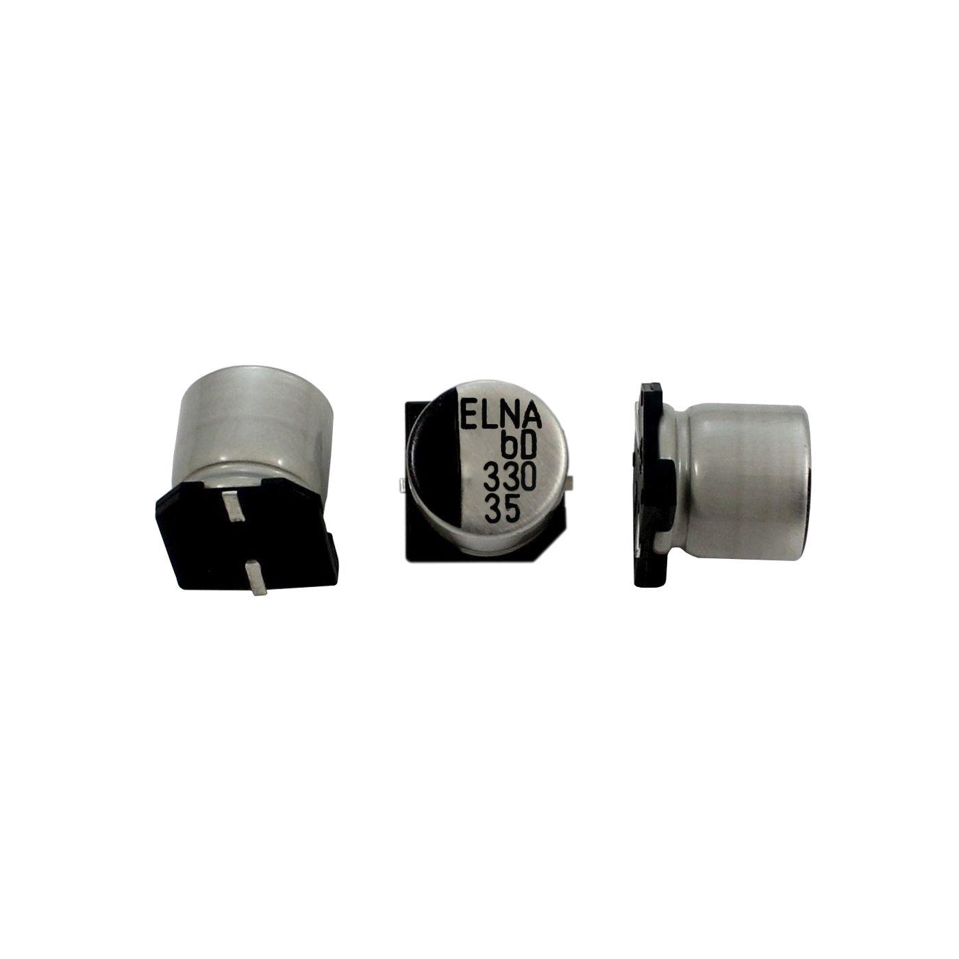 SMD Elko Kondensator 330µF 35V 105°C RVD-35V331MH10TQ-R2 d10x10mm 330uF