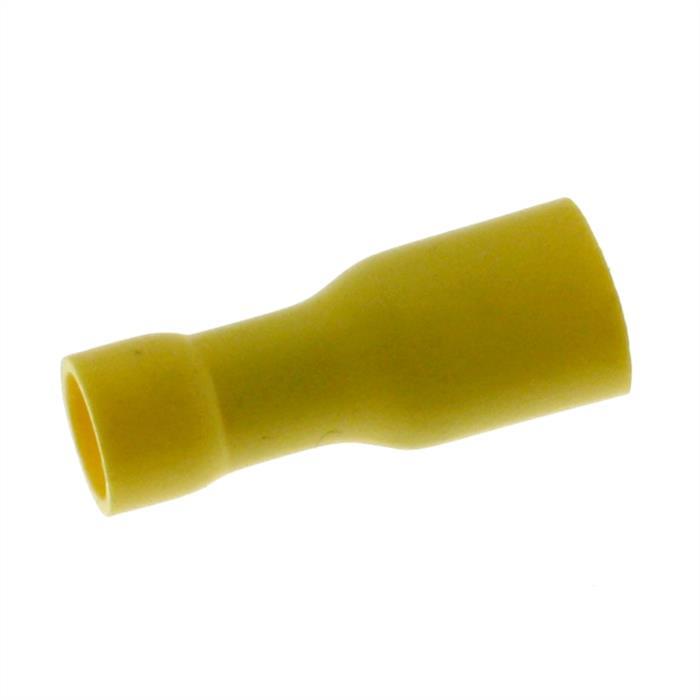 25x Flachsteckhülse vollisoliert 4-6mm² Steckmaß 0,8x6,4mm Gelb für Flachstecker Messing verzinnt