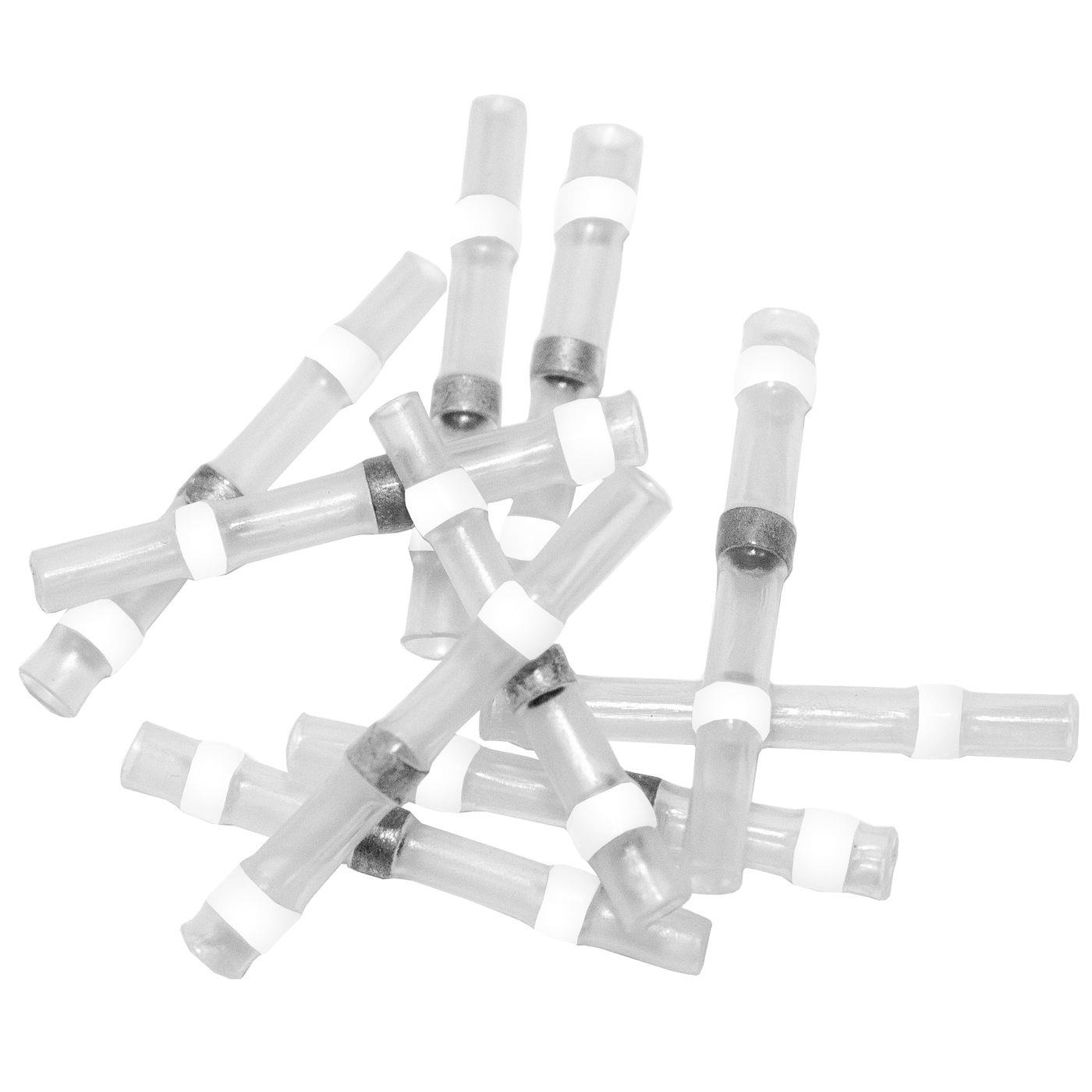 10x Shrink solder connector  with heat shrink tubing 0,25-0,35mm² White HeatShrink Cable connector IP67